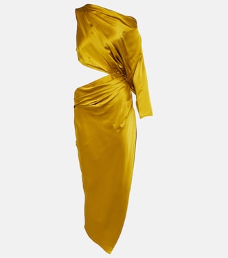 Robe midi asymétrique en satin de soie | The Sei
