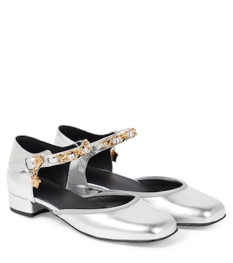La Medusa metallic leather flats | Versace Kids