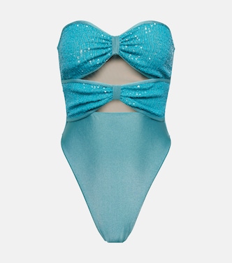 Maillot de bain bustier à sequins | Adriana Degreas
