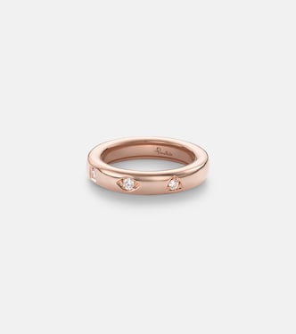 Iconica Extra Slim 18kt rose gold ring with diamonds | Pomellato