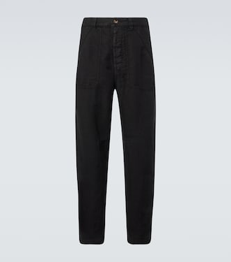 Linen gabardine tapered pants | Brunello Cucinelli