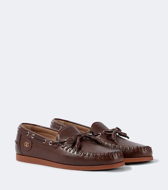 Palm Avenue leather boat shoes | Valentino Garavani