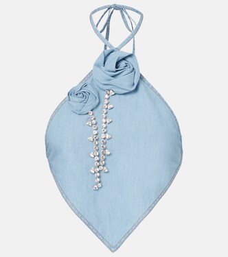 Top aus Baumwolle mit Kristallen | Area