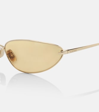 Signature oval sunglasses in gold - Loewe | Mytheresa