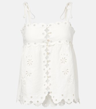 Embroidered cutout linen top | Farm Rio