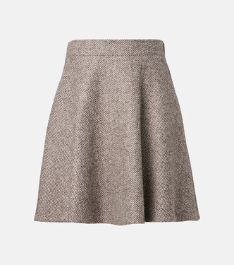 High-rise wool-blend miniskirt | Brunello Cucinelli