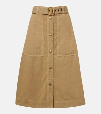 Falda midi de denim con cinturón | Moncler