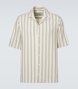 Striped silk bowling shirt | Le Kasha