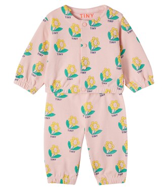 Baby printed cotton sweatshirt and sweatpants set | Tinycottons