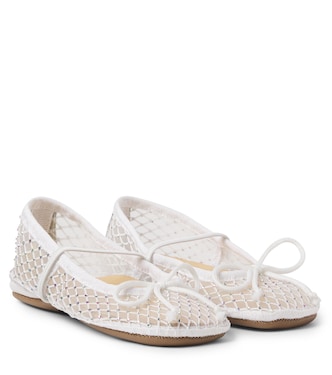 Darlyn embellished mesh ballet flats | PèPè