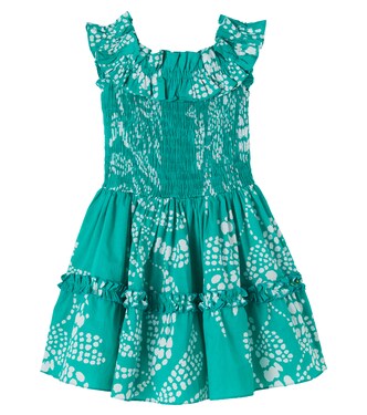 Amber printed ruffled cotton dress | Poupette St Barth Kids