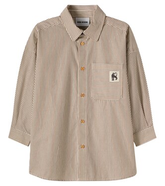 Striped cotton poplin shirt | Mini Rodini