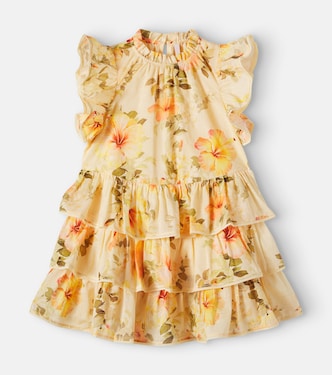 Mahon花卉荷叶边棉质连衣裙 | Zimmermann Kids