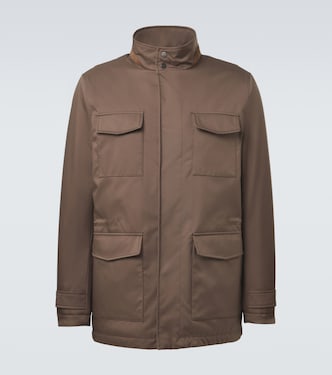 Suede-trimmed technical jacket  | Kiton