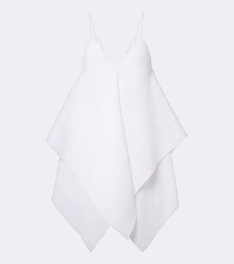 Asymmetric pleated crêpe de chine top | JW Anderson