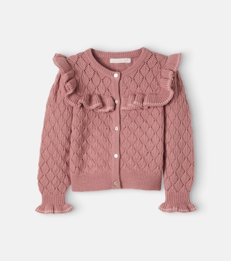 Cardigan Azur mit Rüschen | C'era Una Volta