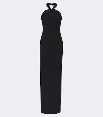 Embellished crêpe halterneck gown | Roland Mouret