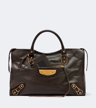 Le City Uptown Medium leather top-handle bag | Balenciaga