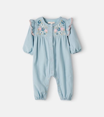 Baby Lilette floral cotton and linen onesie | Louise Misha
