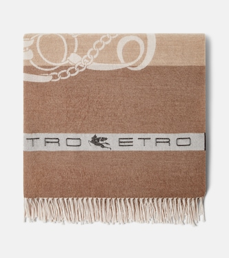 Manta en jacquard de lana con flecos | Etro