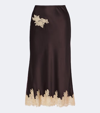 Jupe midi Elowen en satin de soie | Dôen