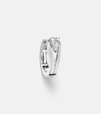 Serti Inversé XS 18kt white gold single earring with diamond | Repossi