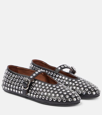 Embellished leather ballet flats | Alaïa