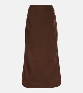 Jerry linen midi skirt | SIR