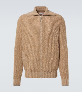 Zip-up wool and cashmere cardigan | Brunello Cucinelli