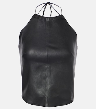 Rosie halterneck leather top | Stouls