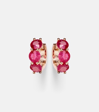 Boucles d'oreilles en or rose 18 ct et rubis | Ileana Makri