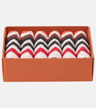 Zigzag set of 6 cotton face towels | Missoni