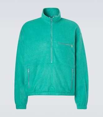 Jersey de forro polar de seda con cremallera parcial | Auralee