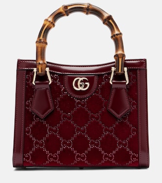 Gucci Diana GG Crystal velvet tote bag | Gucci