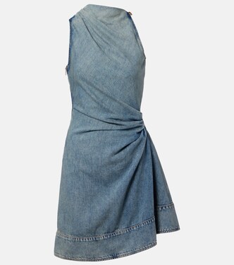 Draped denim minidress | McQueen