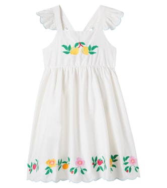 Embroidered scalloped cotton dress | Fábula