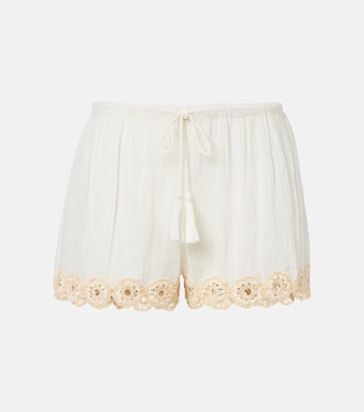 Liya crochet-trimmed cotton shorts | Ulla Johnson
