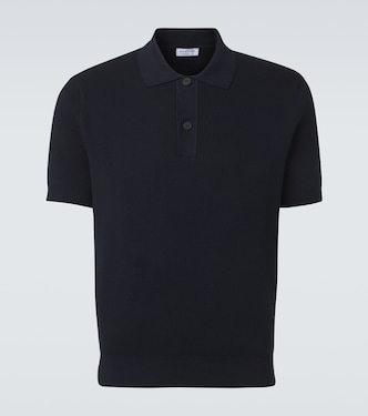 Ribbed-knit cotton polo shirt | Sunspel