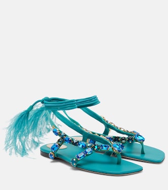 Verzierte Sandalen Resort aus Veloursleder | Valentino Garavani