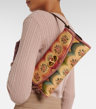 DeVain Small floral jacquard shoulder bag in multicoloured