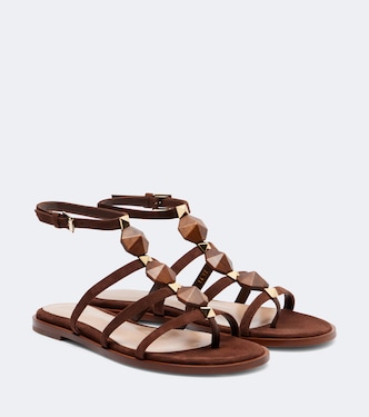 Studded suede thong sandals  | Gianvito Rossi