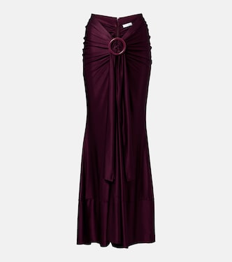 Gathered satin maxi skirt | Rabanne