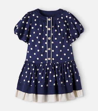 Vestido de algodón con lunares | Self-Portrait Kids