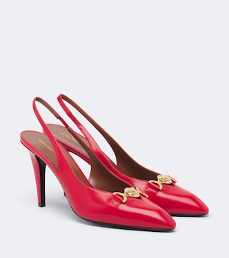 Clelia Medusa leather slingback pumps | Versace