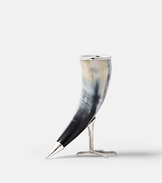 Portacandela Bird Edit in corno e argento sterling | Tavares 1922