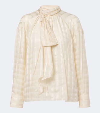 Airy Check tie-neck cotton and silk blouse | Dorothee Schumacher