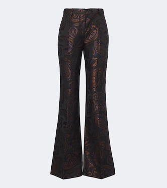 Pantalones flared de jacquard de algodón | Etro