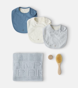 Baby Set Walk Time aus Decke, drei Lätzchen, Bürste und Milchzahndose | Bonpoint
