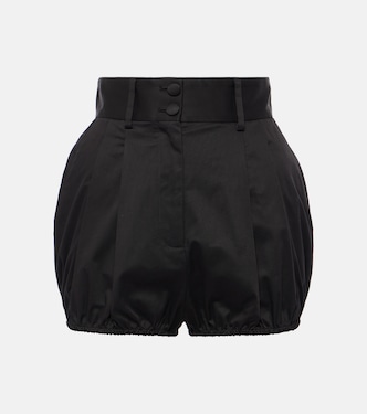High-rise cotton-blend gabardine shorts | Dolce&Gabbana