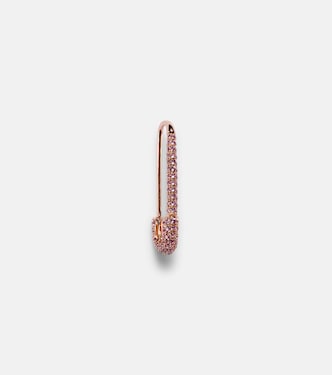 Boucle d'oreille unique Safety Pin en or rose 18 ct et saphirs | Anita Ko